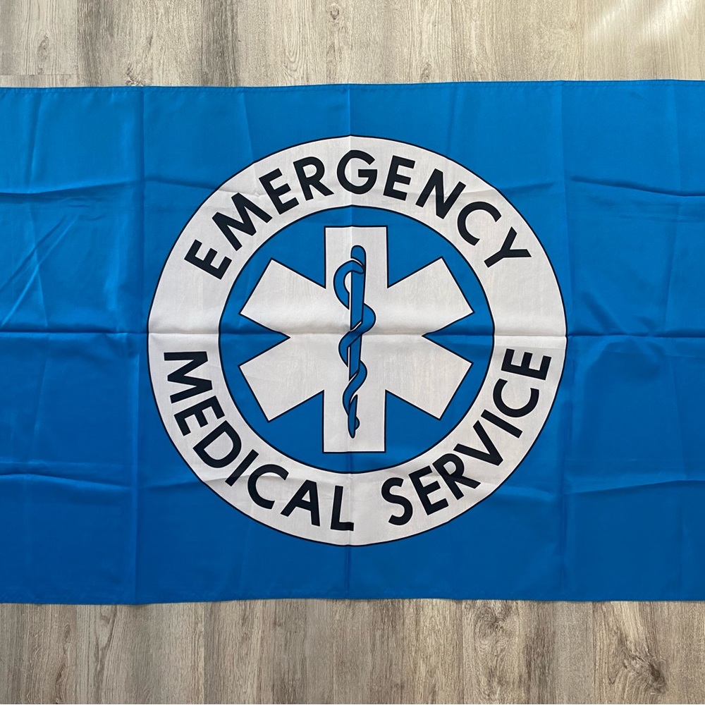 Blue & White Emergency Medical Services Flag